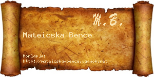 Mateicska Bence névjegykártya